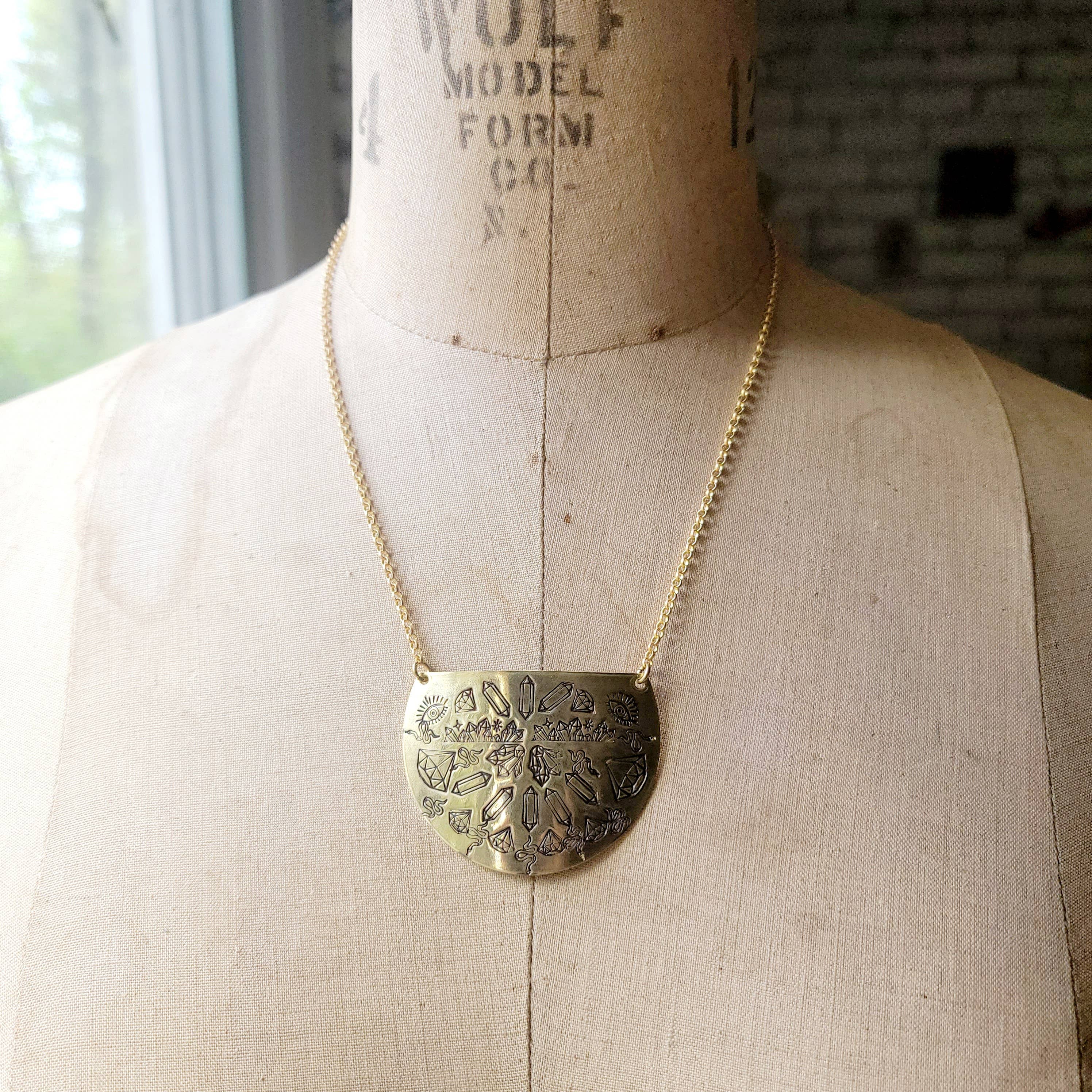 Verdilune – Engroshandel Halskæde med vedhæng – Mandala stemplet messing halskæde4