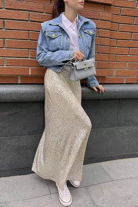 Queen Fashion - Wholesale Skirt - Women's - sequins long skirt16