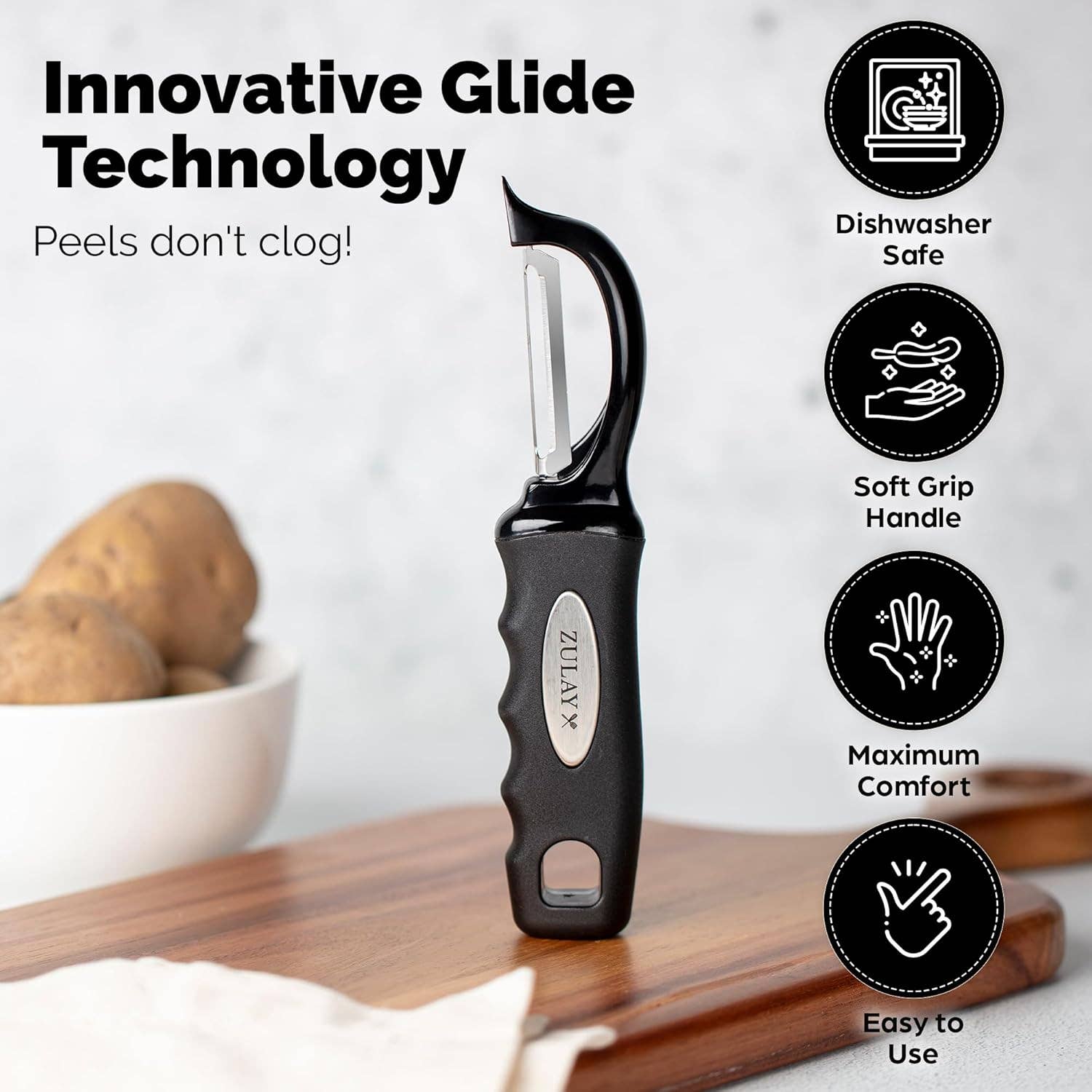 Zulay Kitchen - Wholesale Peeler - Stainless Steel Swivel Fruits & Vegetable Peeler3