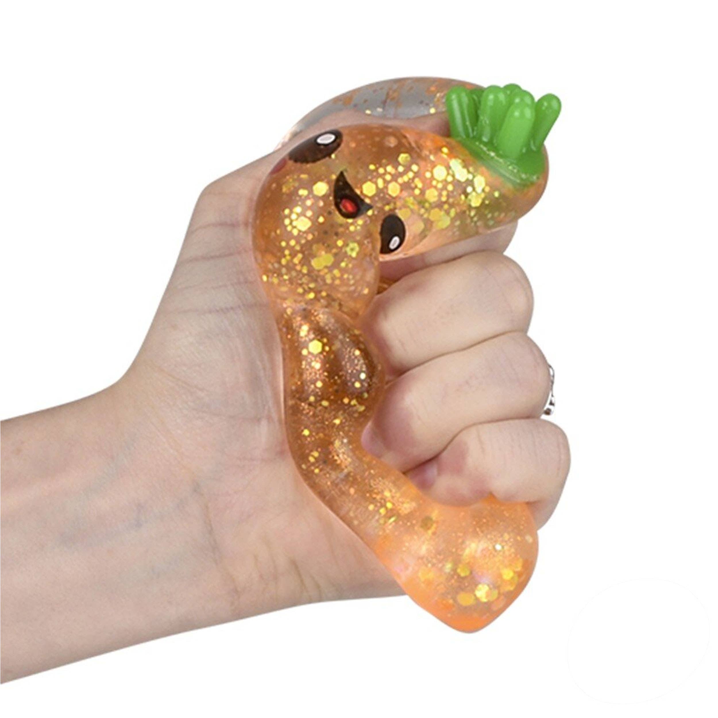JSBlueRidge Toys - Vente Fidget/jouet anti-stress – enfant - Jouet pour enfants anti-stress doux et pailleté en forme de carotte2