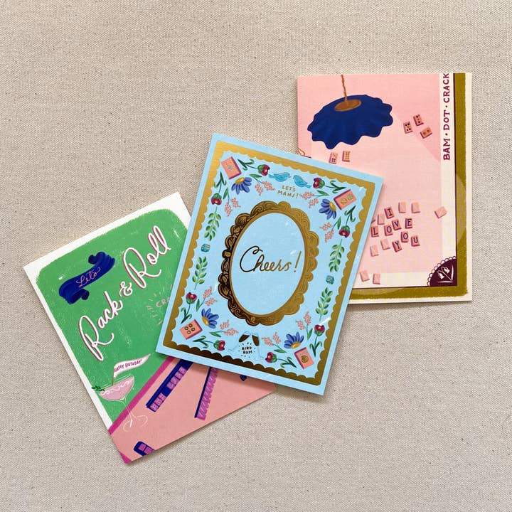 The First Snow – wholesale Födelsedagskort – Låt oss Rack and Roll! Mahjong födelsedagskort 1