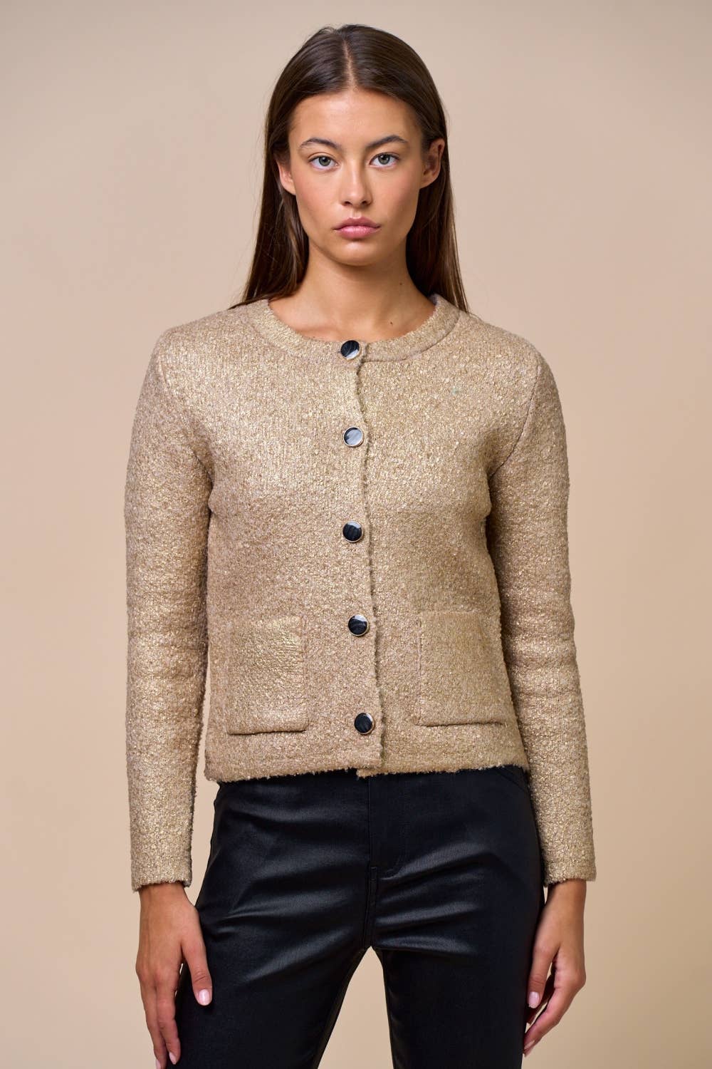 GOLD Classic Knit Button-Down Cardigan for wholesale on Faire1