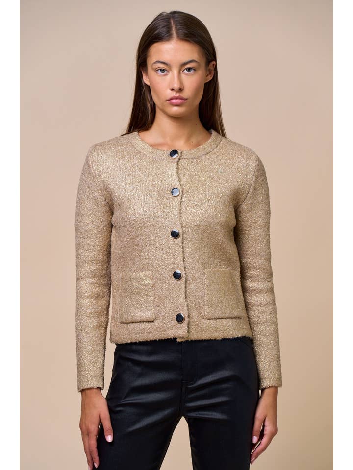 GOLD Classic Knit Button-Down Cardigan for wholesale on Faire1