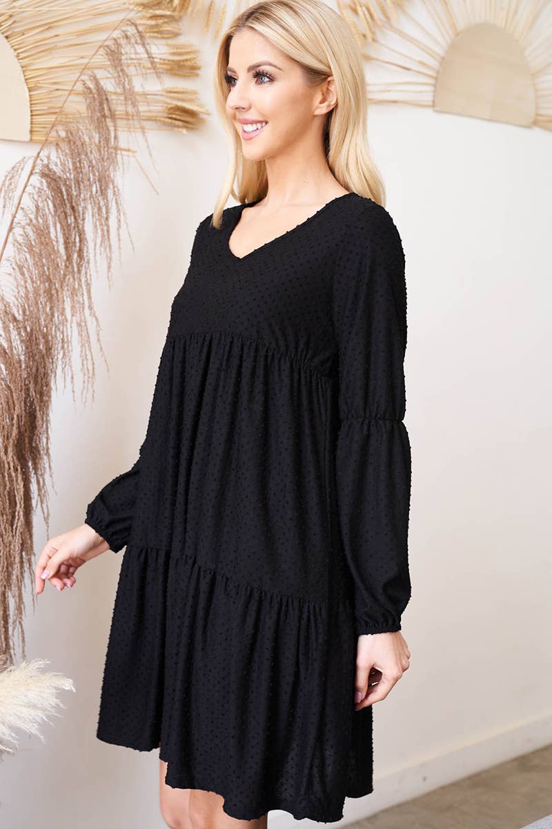 You & Me - Vendita all'ingrosso Vestito - Donna - PPD1246-ABITO A POIS SVIZZERI CON VOLANT CON MANICHE A SBUFFO1