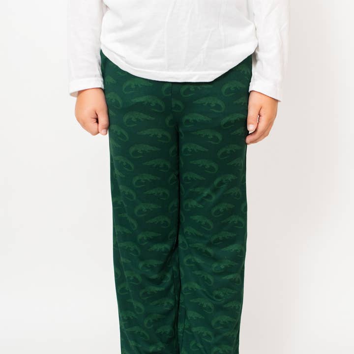 Youth Gator Chomp Sleep Pants Hunter Green/Dark Green -Asst. for wholesale by The Royal Standard