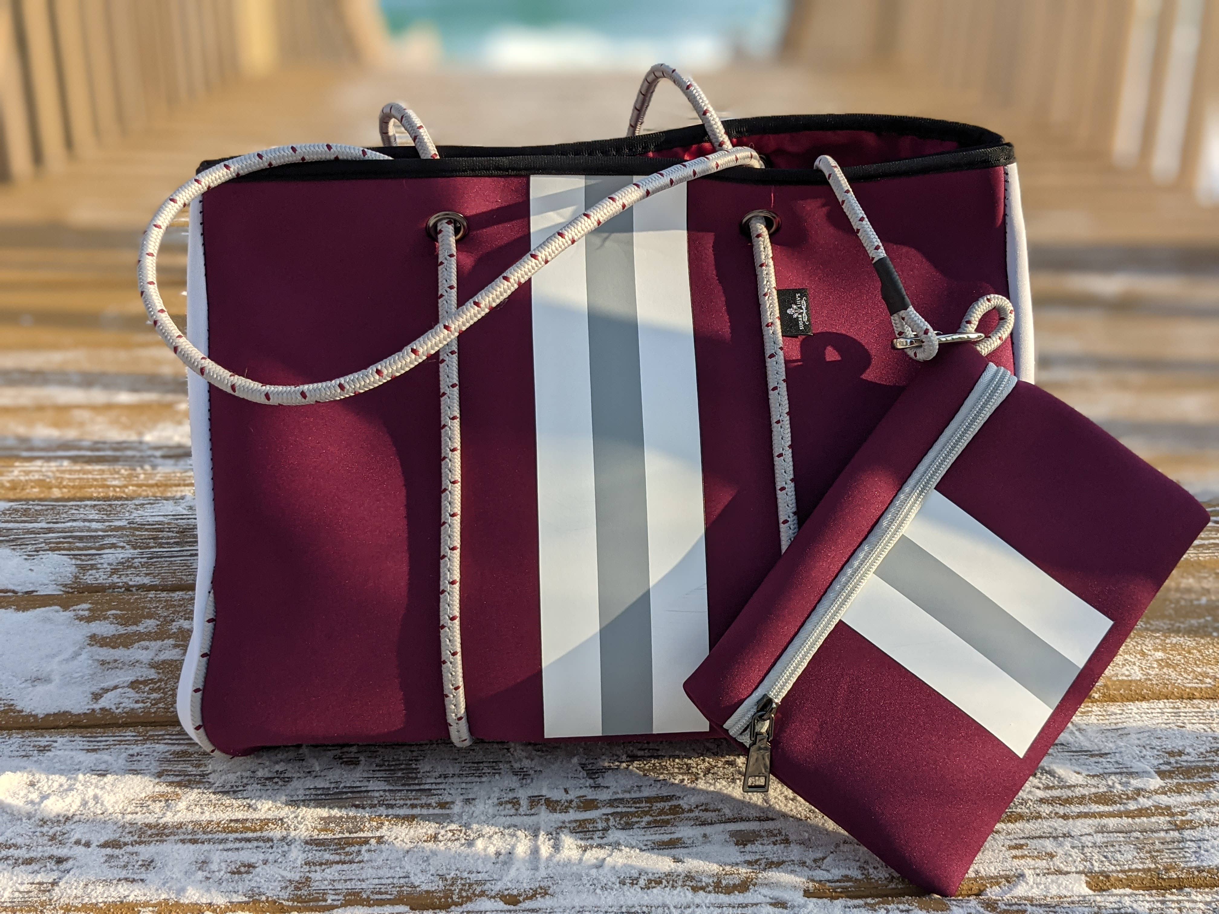 Sugar Lily's - Wholesale Tote Bag - Women's - Sugar Lily's- Neoprene Spirit Collection- Big Maroon