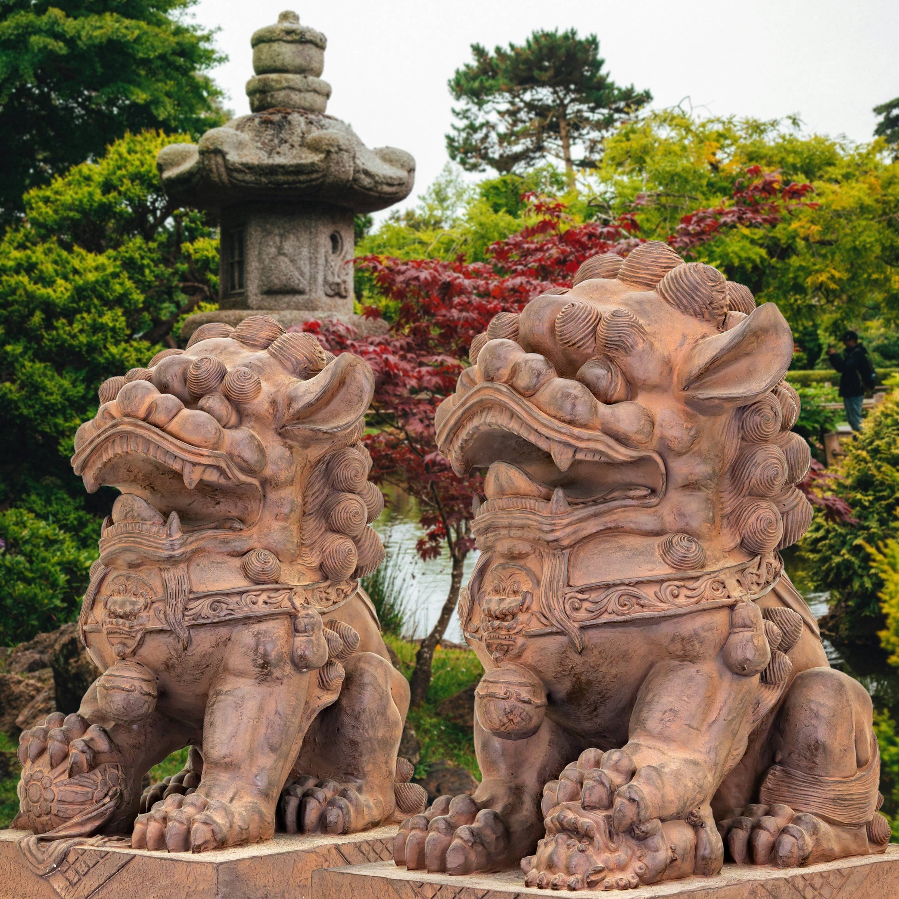 Zaer Ltd. International - Wholesale Sculpture - Magnesium Foo Dog Statues "Gan & An" 2PC/Set- Options22