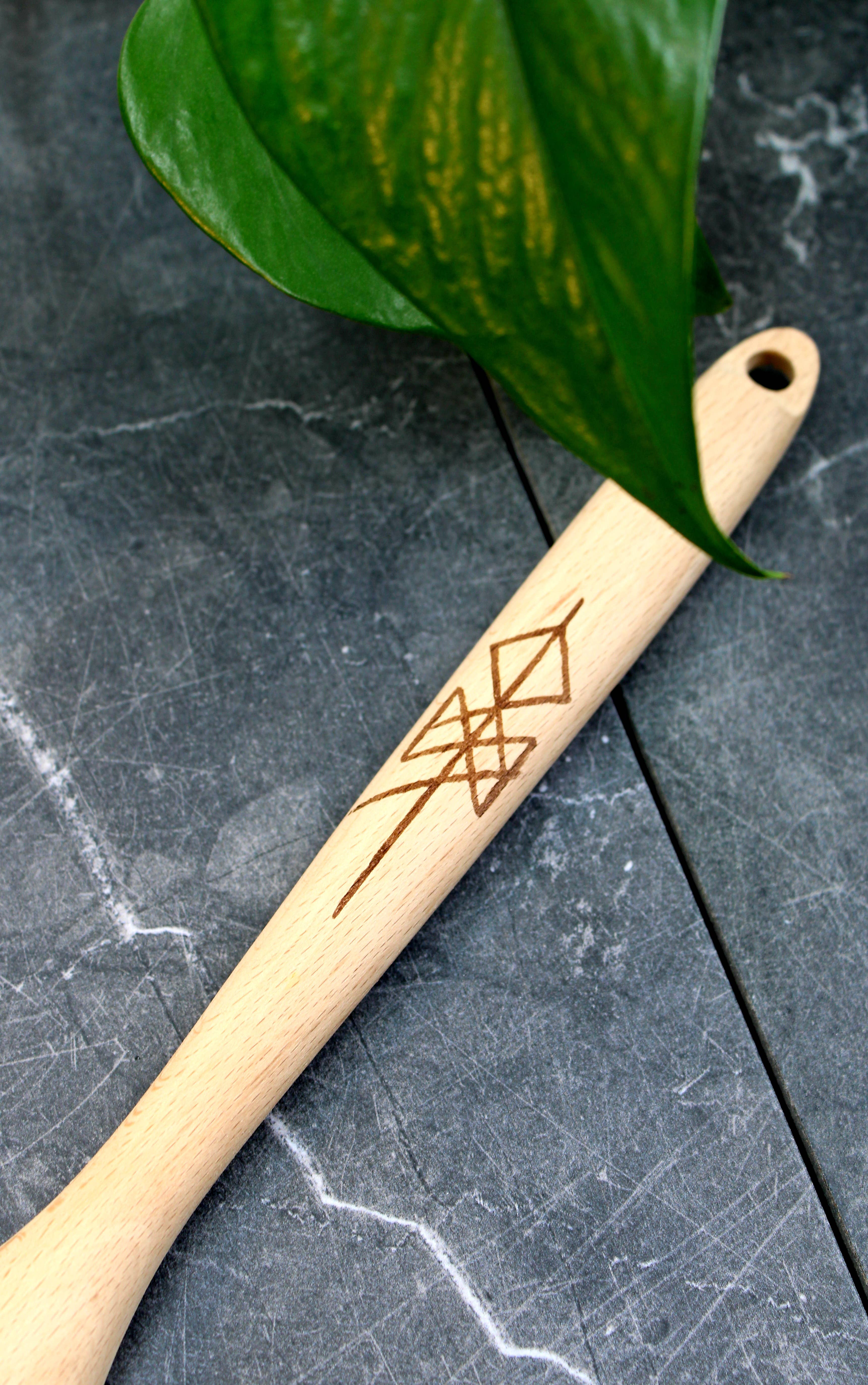 Three Witches Tea Shop - Wholesale Spatula/Turner - Odin Engraved Wooden Spatula1