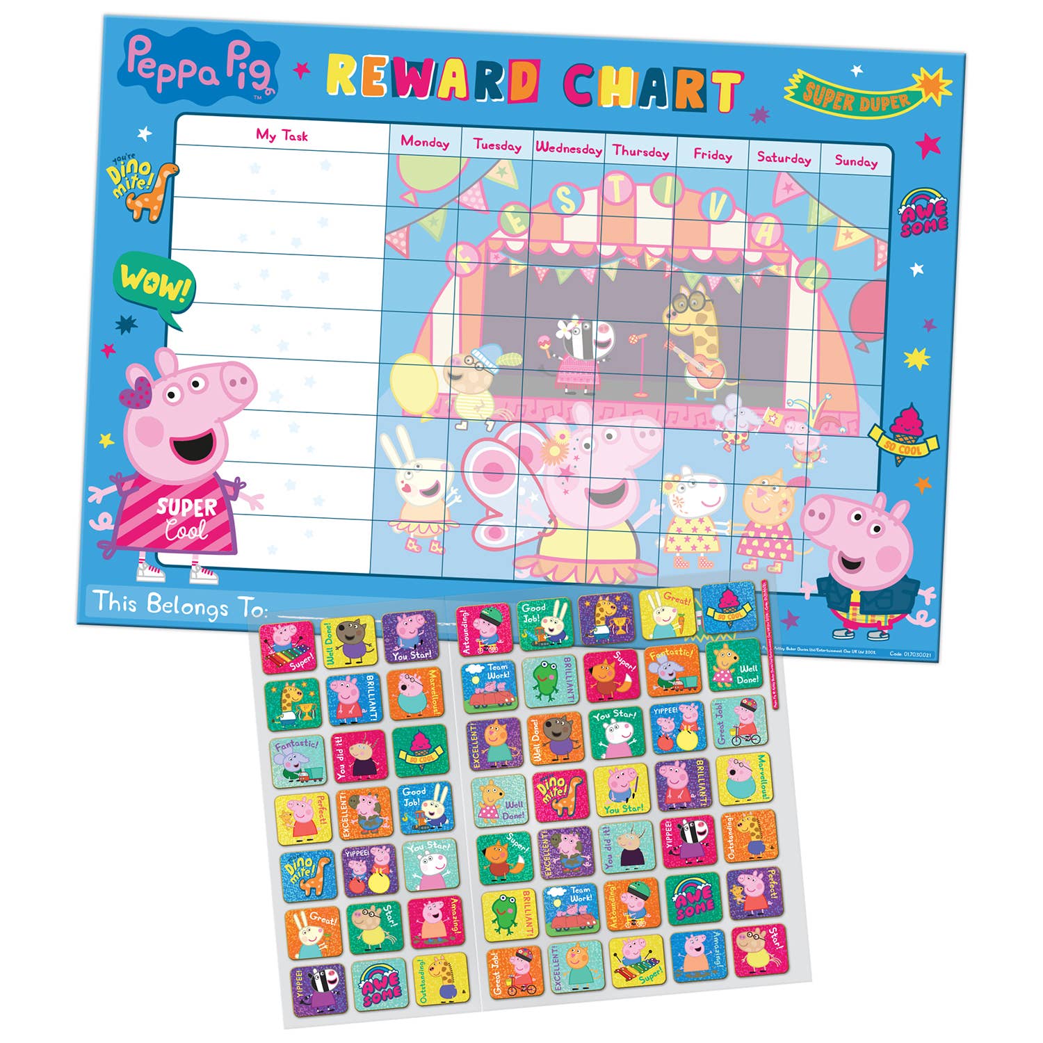 Paper Projects Ltd – wholesale Sticker – Child & baby – Peppa Pig Reward Chart1