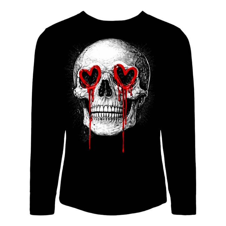 Crâne aux yeux dégoulinants manches longues ou t-shirts pour la vente par Micro Me