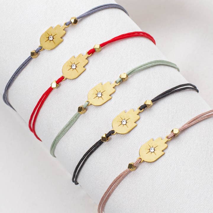 Shlomit Ofir Jewelry Design - Wholesale Charm/Dangle Bracelet - Hamsa on String Bracelet2