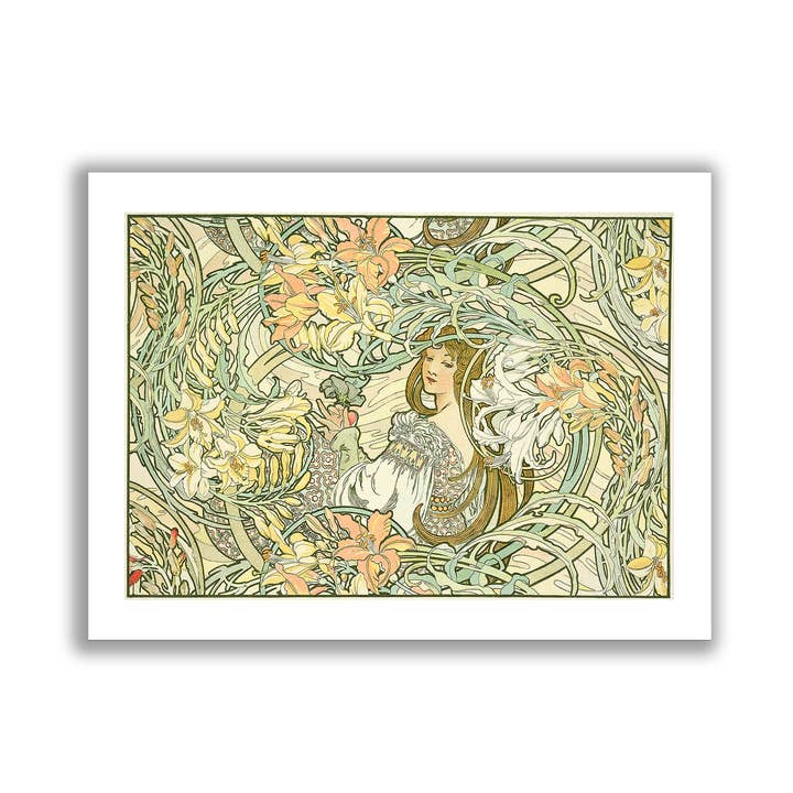 Fine art print Lily by Mucha unframed wall art for wholesale by Go To Design