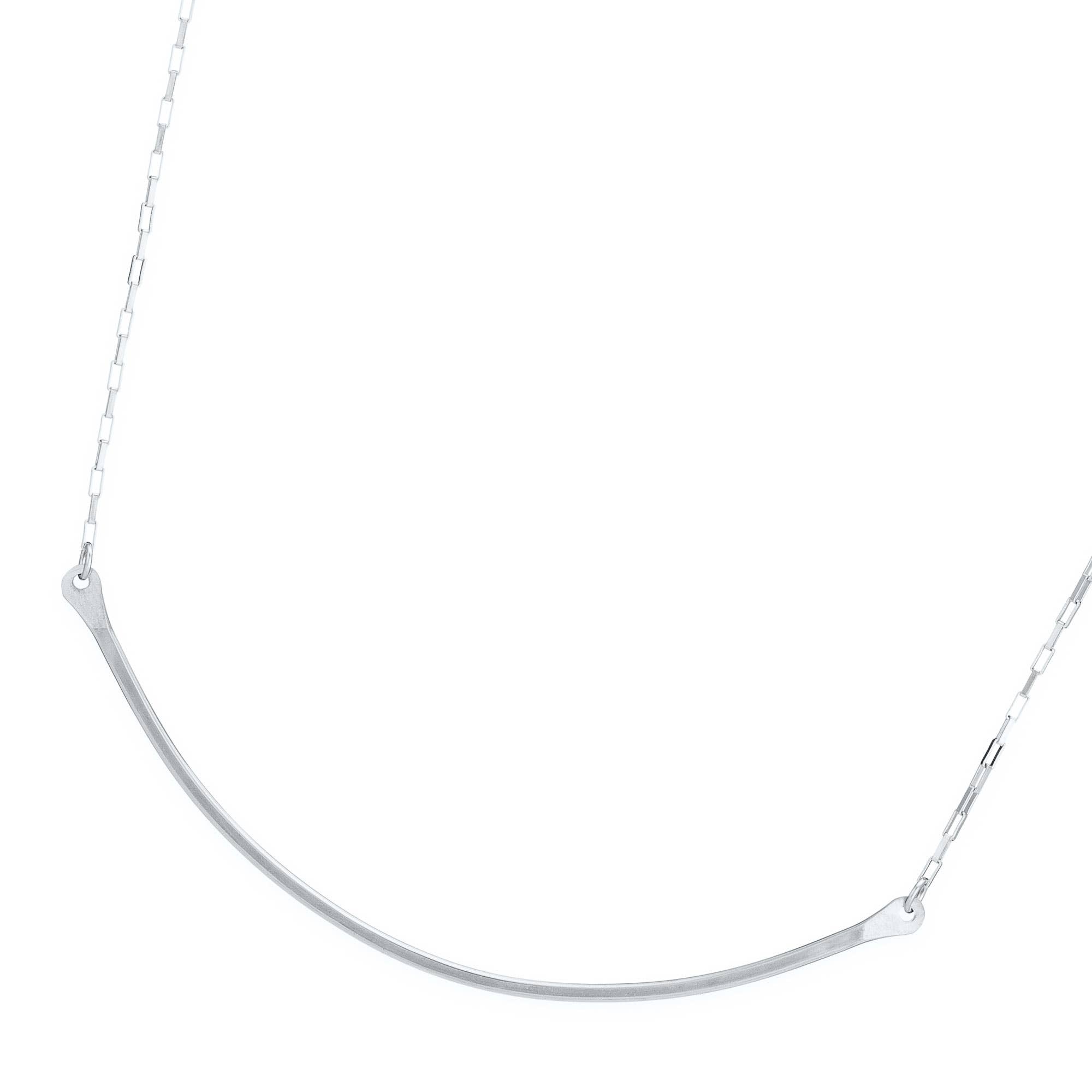 Freshie & Zero - Wholesale Link & Chain Necklace - Horizon Necklace Choker Hammered Curved Bar Adjustable Chain0