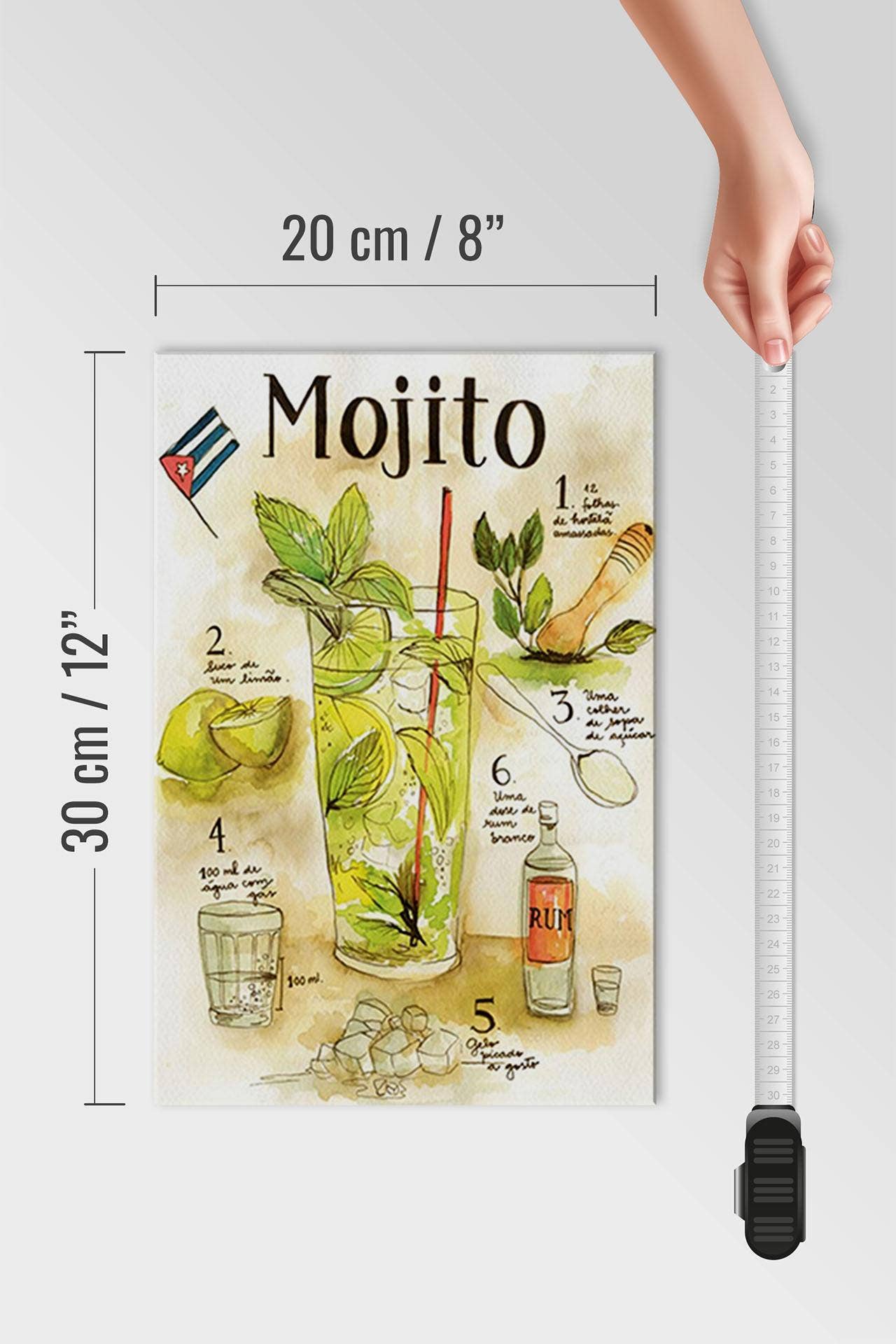 Femer – wholesale Sign – Wooden sign recipe 20x30 cm Mojito rum suco de limão Agua decorative sign wooden sign4