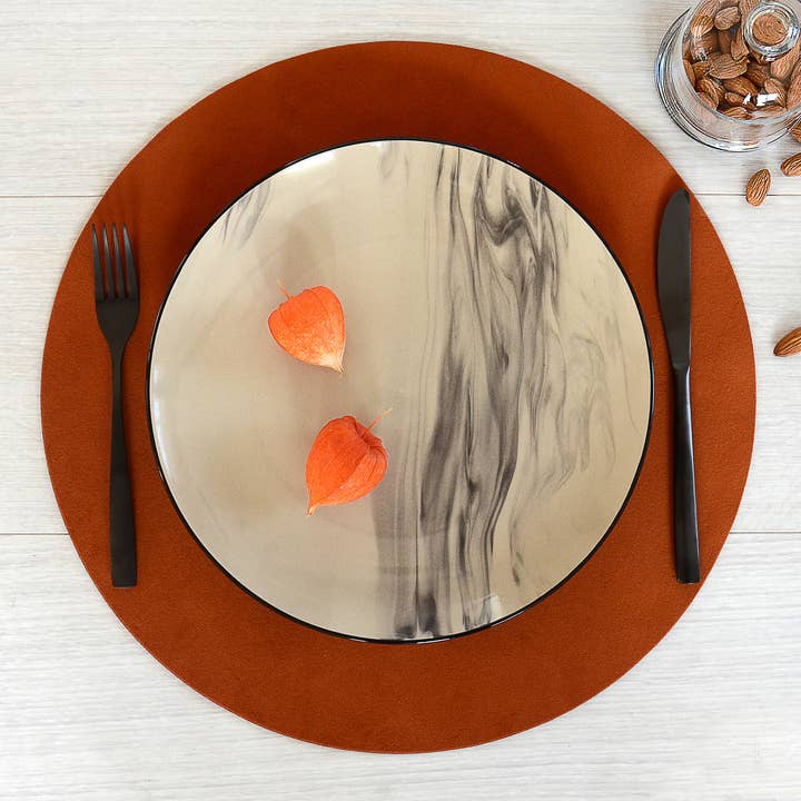 Decotoma – Individuais por atacado – Conjunto de 4 jogos americanos redondos de veludo COTE2