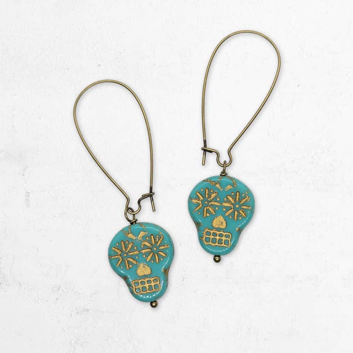 Brincos de Caveira de Açúcar por atacado de Beatrixbell Handcrafted