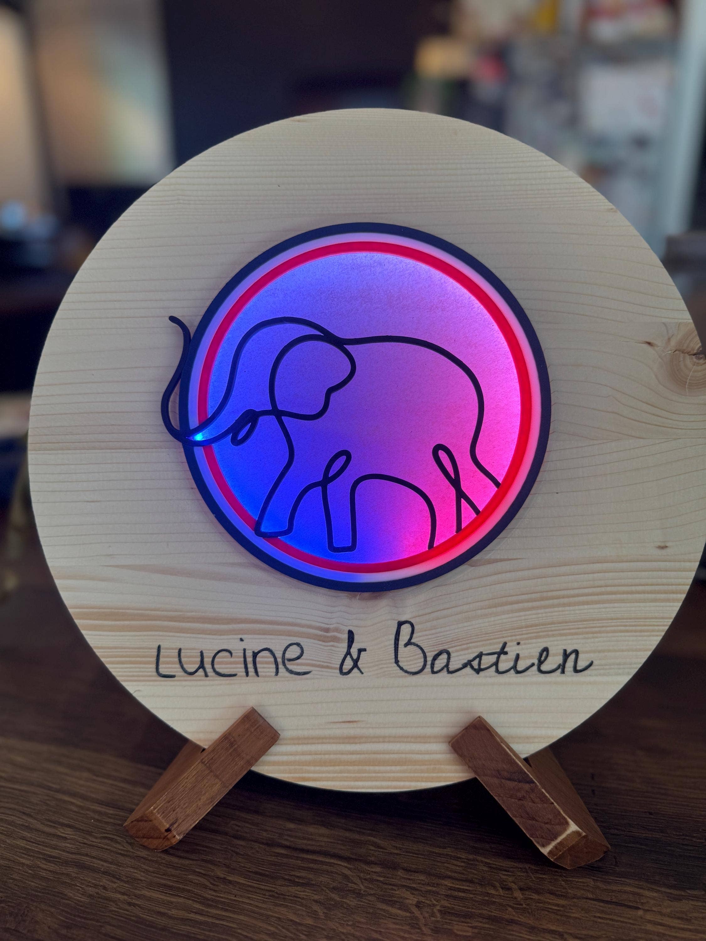 Lucine & Bastien - Wholesale Wall Sign - Custom Handmade Indoor Neon Sign - Wood and Bioplastic Design6