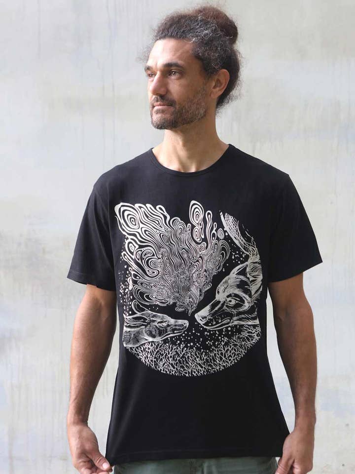 Numinous sort herre-t-shirt for engroshandel hos Shovava