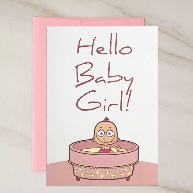 Hello, Baby Girl - Newborn Greeting Cards for wholesale by Wholesalegreetingcards.co