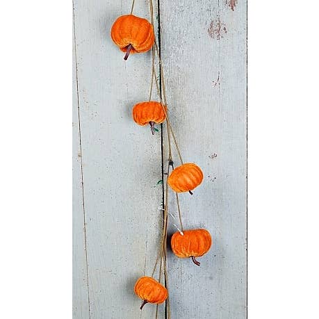 ISB79851- 4ft Velvet Pumpkin String for wholesale by Holiday Depot Inc.