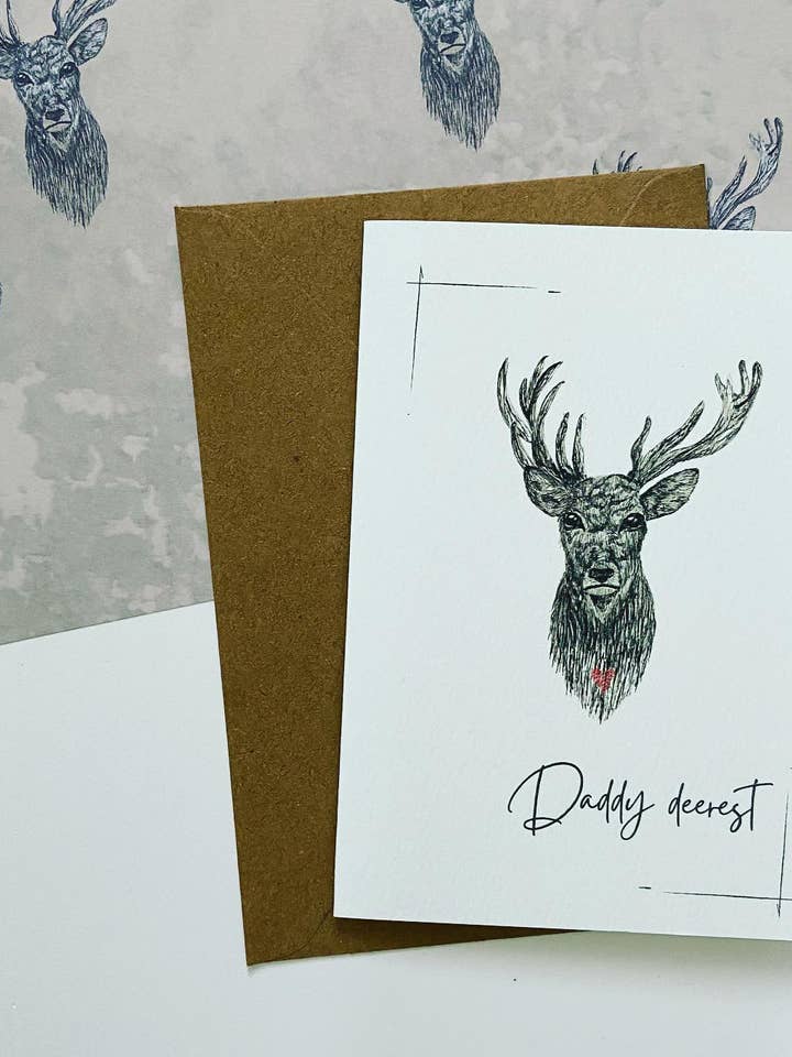 Biglietto natalizio Reindeer Daddy A6 350 gsm per la vendita all'ingrosso da parte di Willow & Weeds