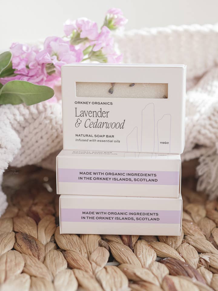 Lavender & Cedarwood Organic Soap Bar | Scottish Made for wholesale by Moonshine Candle Co.