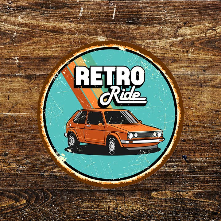 The British Metal Signs Company – wholesale Sign – Retro Ride Garage Car Automotive Circle Metal Sign