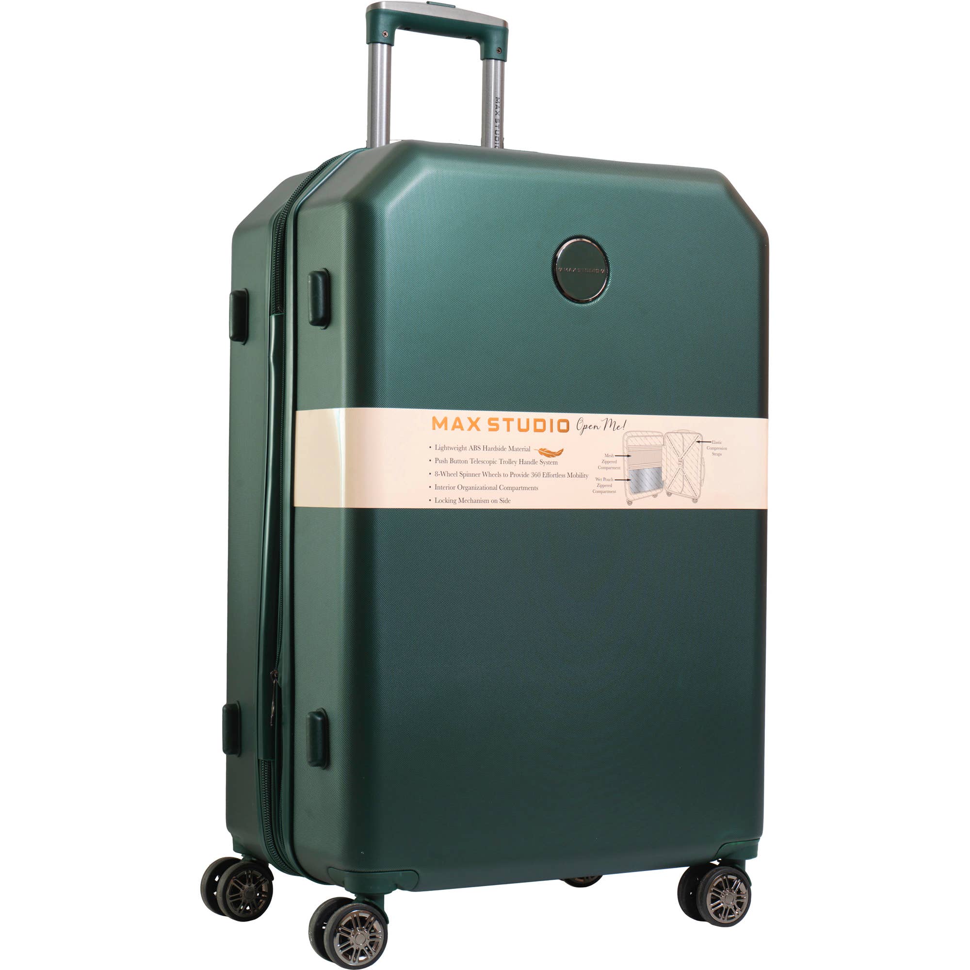  EMERALD Max Studio ABS Hard Sided 3-Piece The Hexagon Luggage Set for wholesale on Faire6