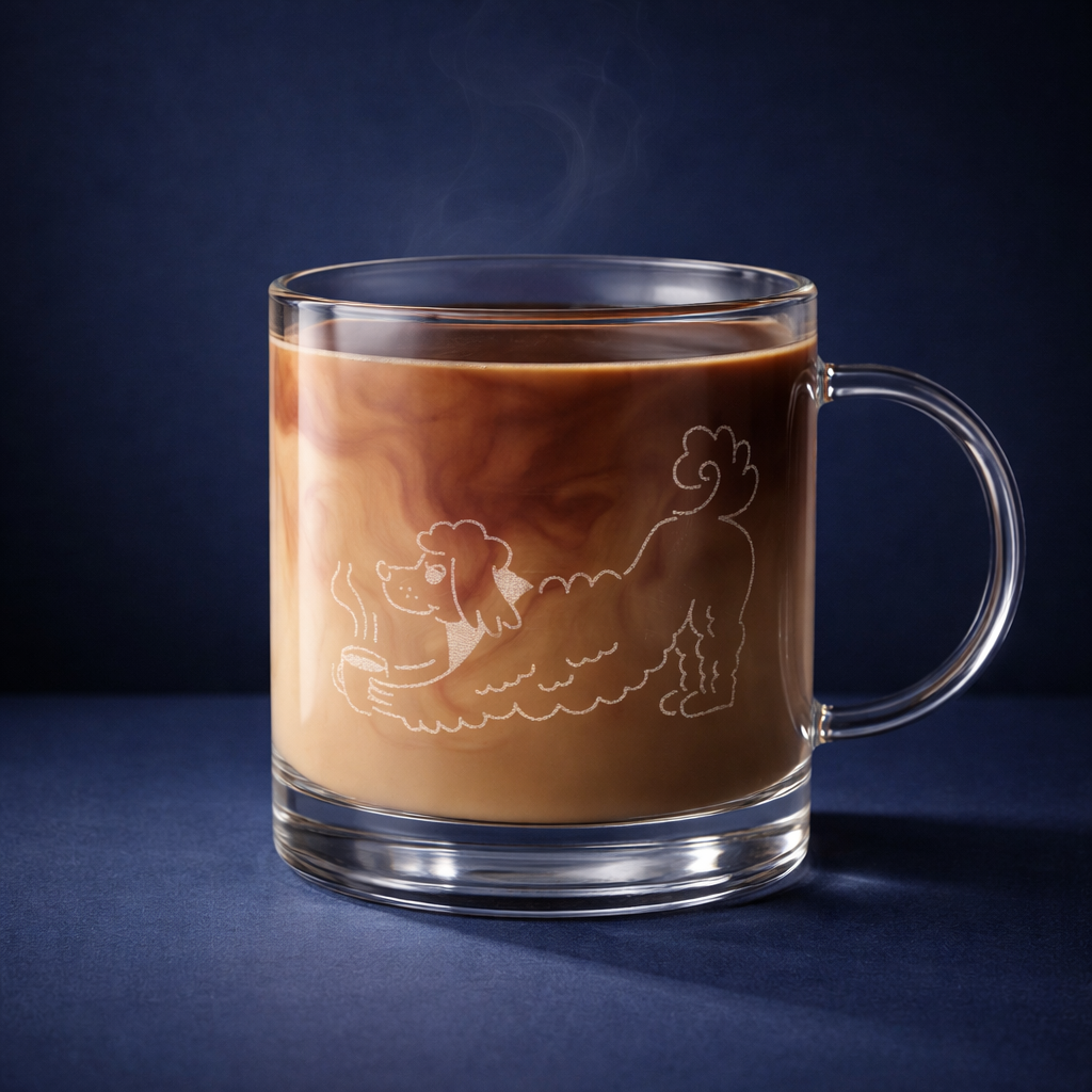 Cleo&Hooman - Wholesale Coffee Mug - Engraved Glass Coffee Mug  (Limited Edition)1