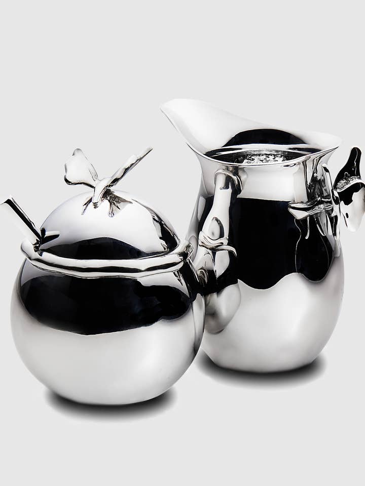 Butterfly Cream & Sugar Set for wholesale by Mary Jurek Design Inc