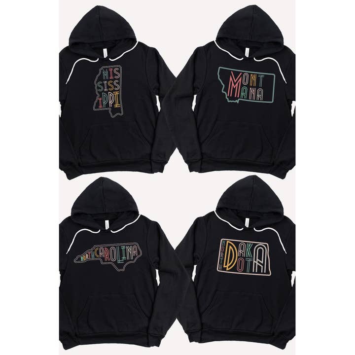 Kissed Apparel – wholesale Hoodie – Women's – Neon State Shape Graphic Hoodies7