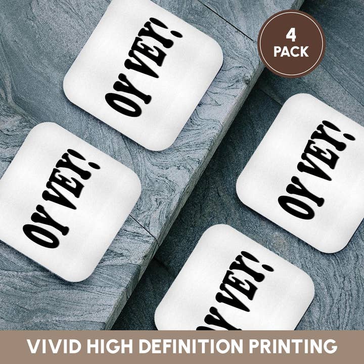 3dRose - Wholesale Coasters - 3dRose, Oy, vey. Funny saying. Yiddish., Coaster12