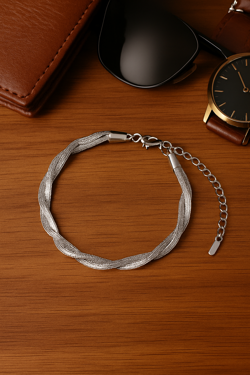 Gemscape UK - Vente Bracelets maillon et chaîne - Bracelet Chaîne Serpent Argent Torsadé pour Femme – Ajustable18