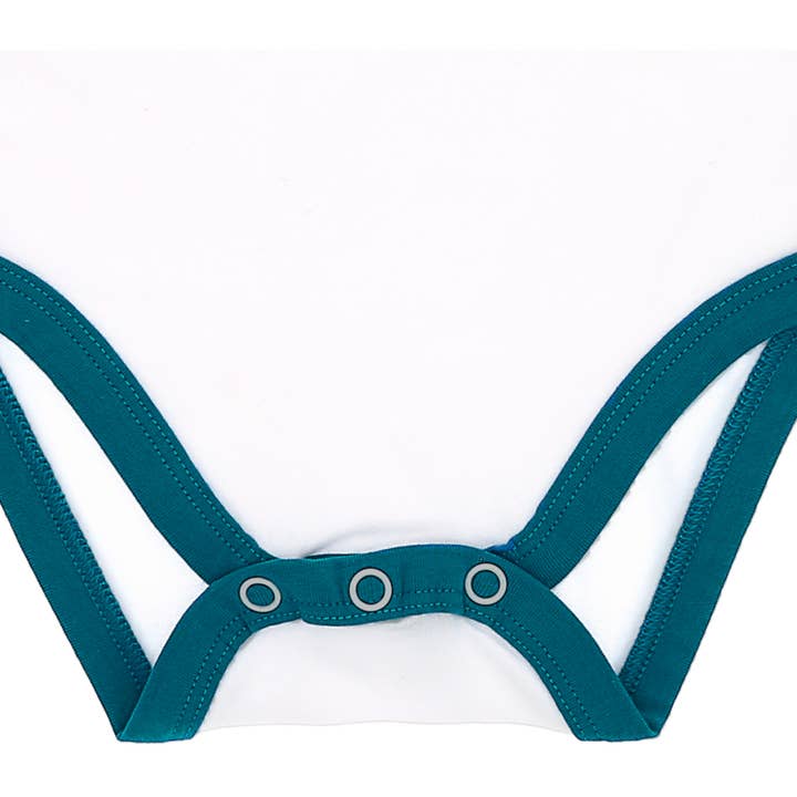 Pavilion - Wholesale Bodysuit (Non-Footed) - Baby - River Bum - 12-24 Month Dark Teal Trimmed Bodysuit