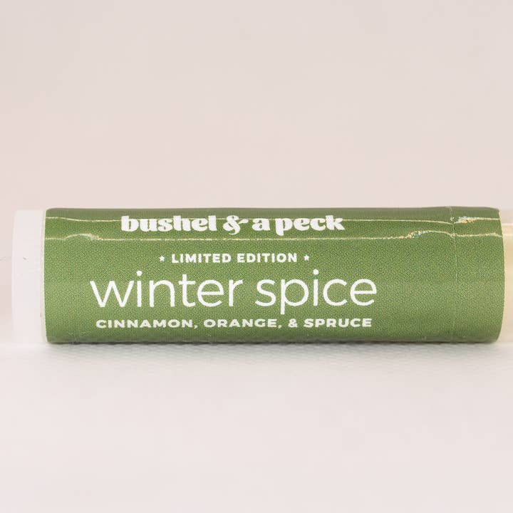 Winter Spice Lip Balm: Holiday Blend for wholesale by Bushel & a Peck Organic Skincare and Beauty