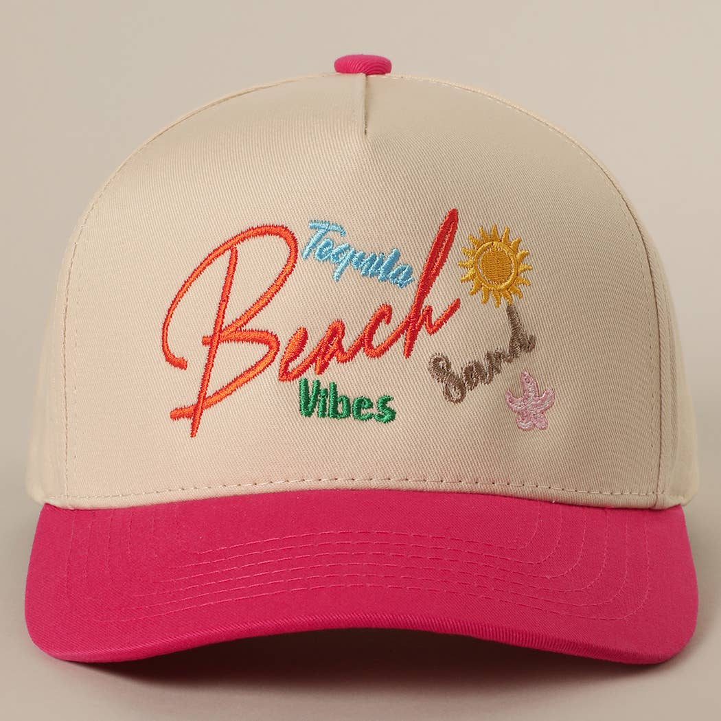Fashion City - Wholesale Trucker Hat - Unisex - BEACH TEQUILA SAND VIBES Two-Tone Trucker Hat0