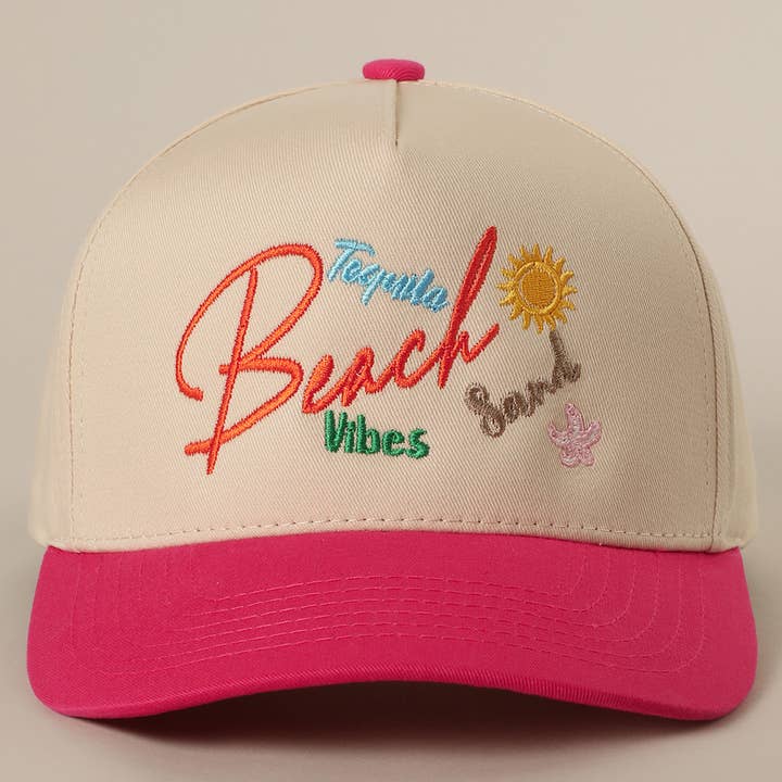Fashion City - Wholesale Trucker Hat - Unisex - BEACH TEQUILA SAND VIBES Two-Tone Trucker Hat