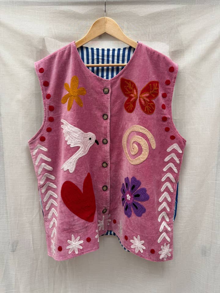 Set di 2 gilet in velluto Tamar per la vendita all'ingrosso da parte di ToutVintage