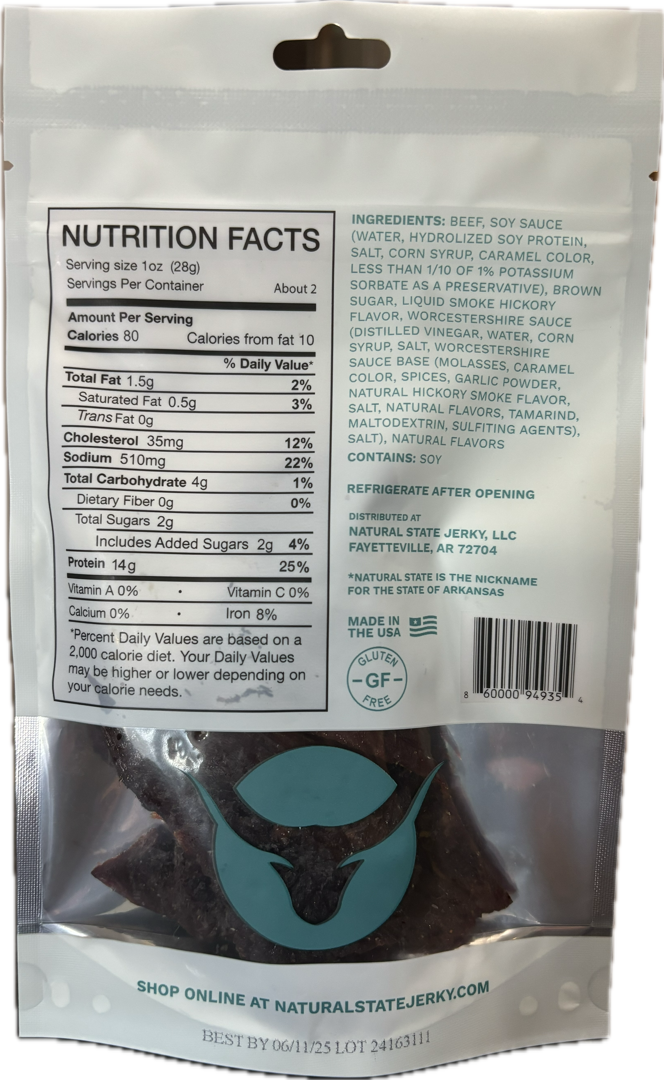Natural State Jerky - Wholesale Jerky - Smokehouse Beef Jerky- Small 2.25 oz Bags1