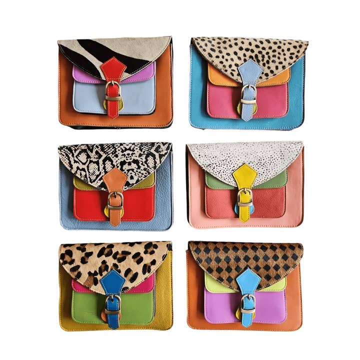 LIESZ - Vente Sac à bandoulière – femme - Sac en cuir à imprimé animalier Novi1