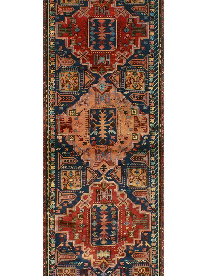 Tapete Vintage Fino Roshanak Vermelho/Azul Marinho, 1,00 m x 2,92 m por atacado de Noori Rug
