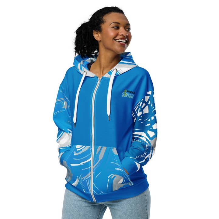 Sweat à capuche zippé intégral "Les champions restent prêts" pour la vente par Women Go Swish Athletic Wear
