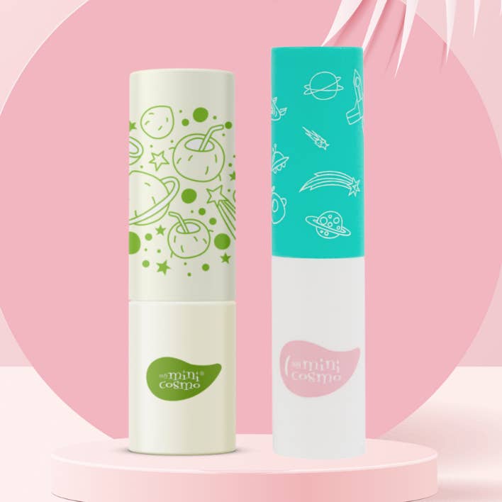 Pacote de valor: Lábio que muda de cor (coco) e Duo de bálsamo labial por atacado de My Mini Cosmo