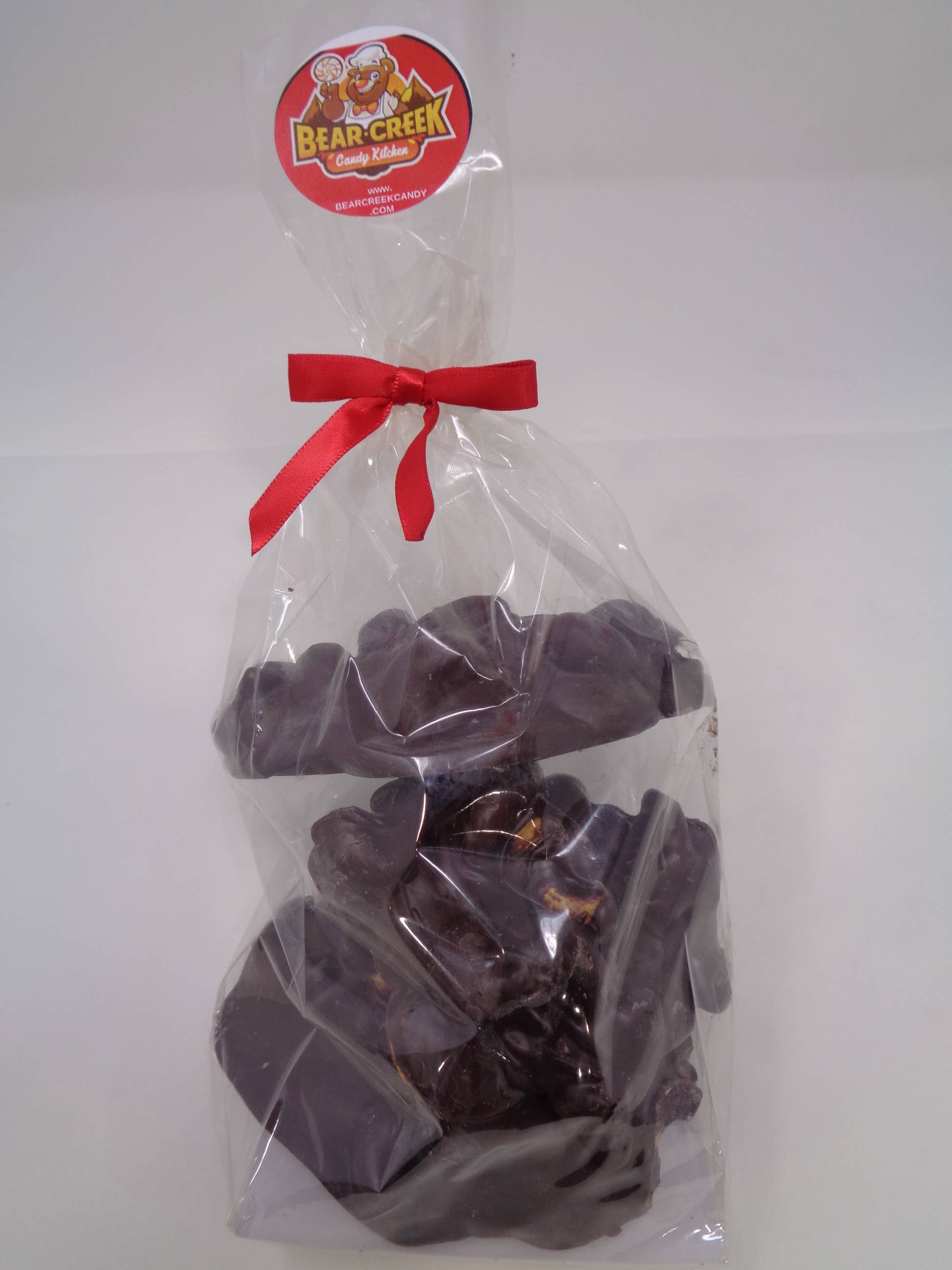 Bear Creek Candy Kitchen – wholesale Chocolate-covered sweets – 🥜Dark Chocolate Cashew Cluster✨ Chocolate Covered Raisins🍫 1 lb Bags1