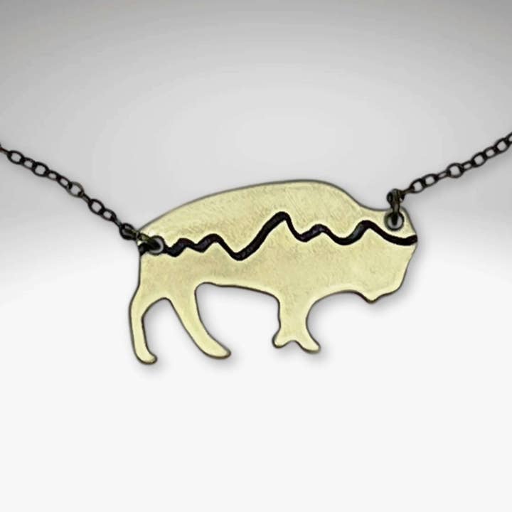 Mountains on Buffalo Necklace for wholesale by Daphne Lorna