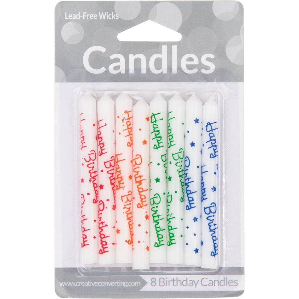 Bulk Party Decor - Wholesale Cake Candle - Happy Birthday Candles, 8/Pkg2