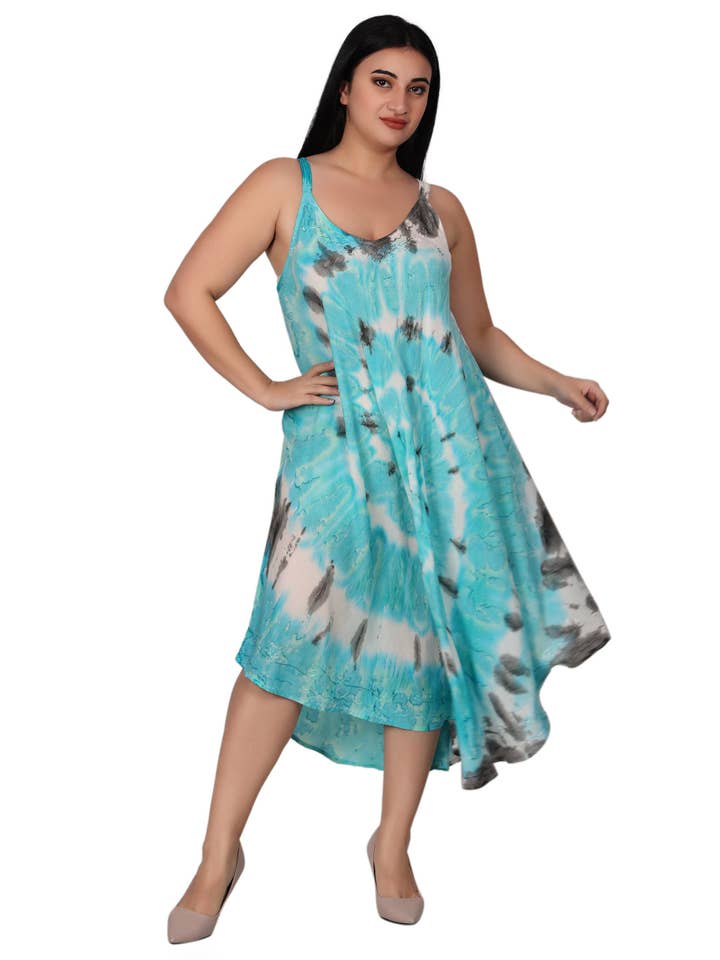 Assorted Colors Spaghetti Strap Tie Dye Dress 482174 for wholesale on Faire
