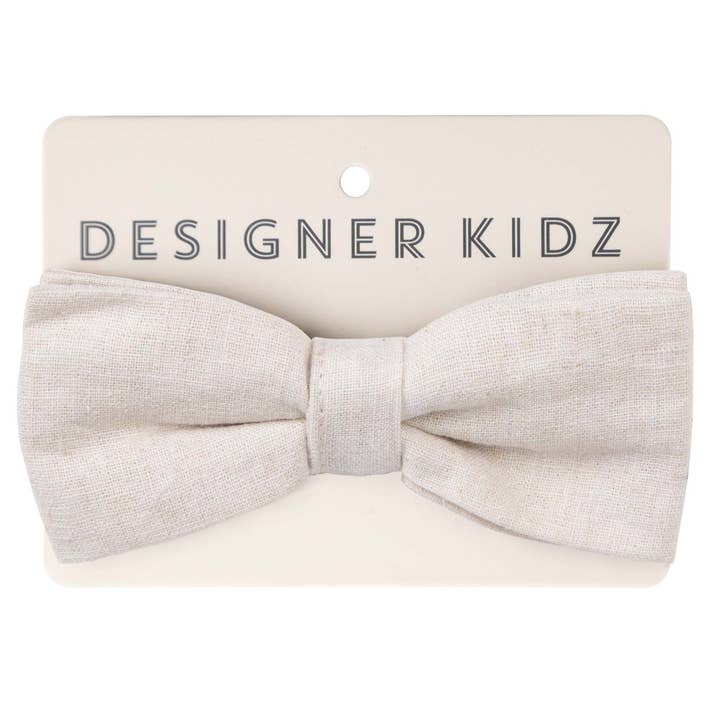 Designer Kidz - Wholesale Bow Tie - Kids - Finley Linen Bow Tie - Sand