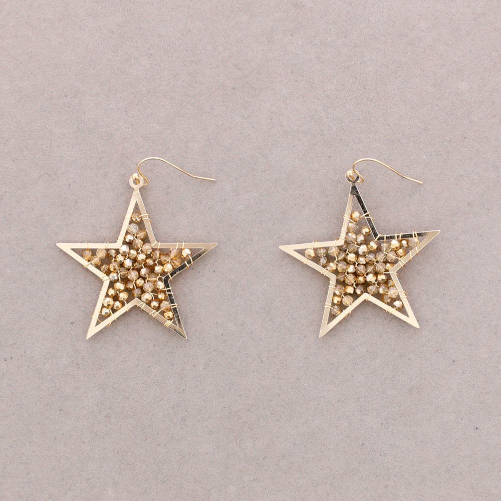 Sonata - Wholesale Snap Jewelry - Star Earrings Metal Faceted Crystals2