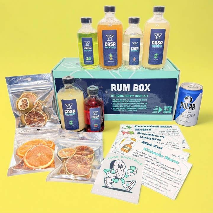 Kit de cocktails Casa Cocktails Rum Box avec garnitures pour la vente par Casa Cocktails